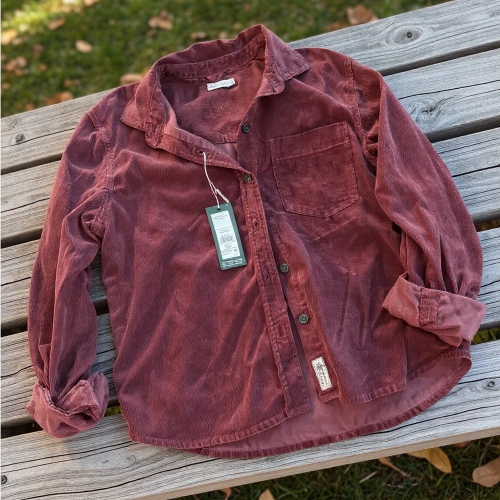 Alpine Design Women's Button-Down Corduroy Shirt in Dusty Red